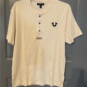 True Religion Cream Short Sleeve Tee